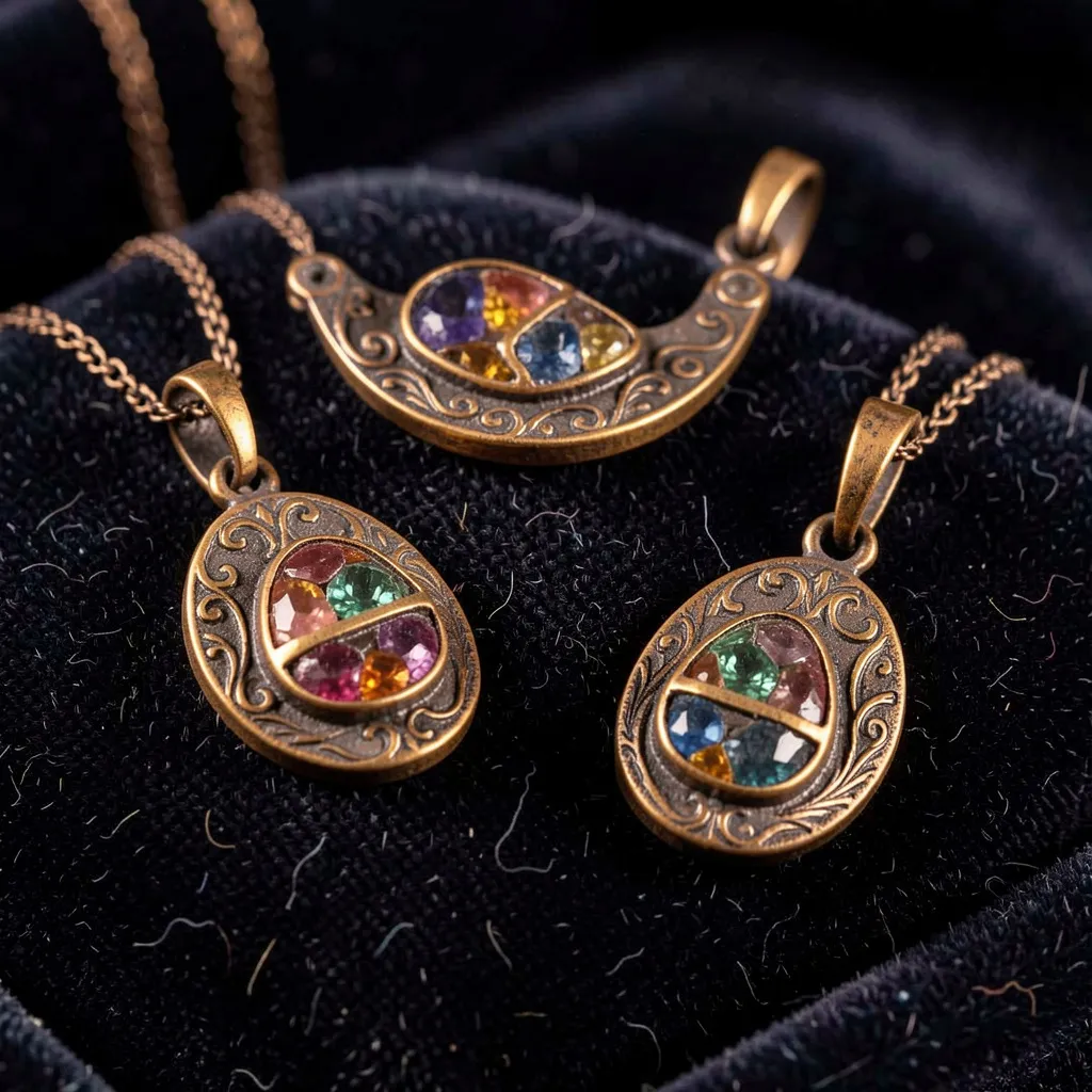 Arvestykker på mørkt fløjl